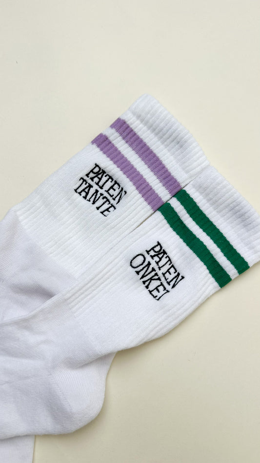 Bestickte Patentante/Patenonkel Socken aus Bio-Baumwolle – Bild 2