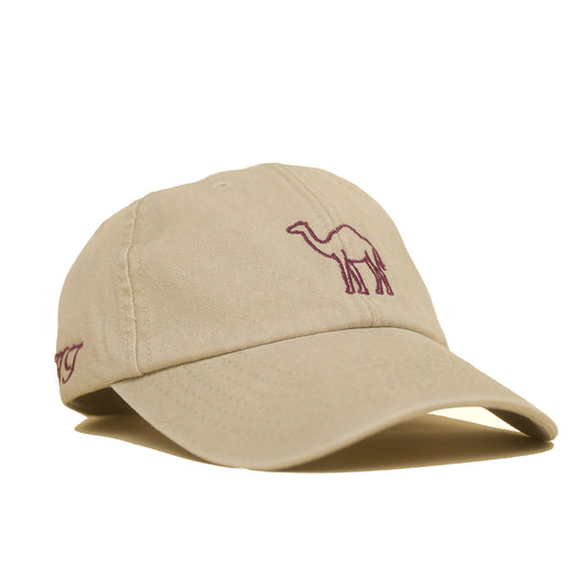 Stone Vintage Cap mit dunkelrot gesticktem Kamelmotiv seitlich