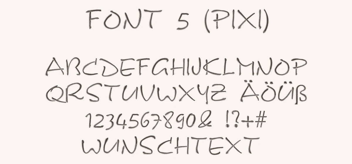 PAMULA Schriftart 5 Pixie