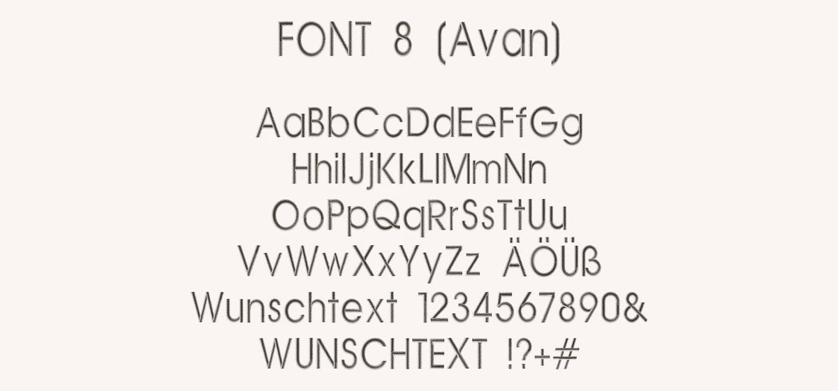 PAMULA Schriftart 8 Avant Garde