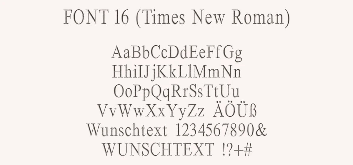 PAMULA Schriftart 16 Times New Roma