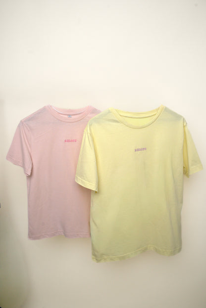Bestickte amore Baumwolle T-Shirt – Bild 2