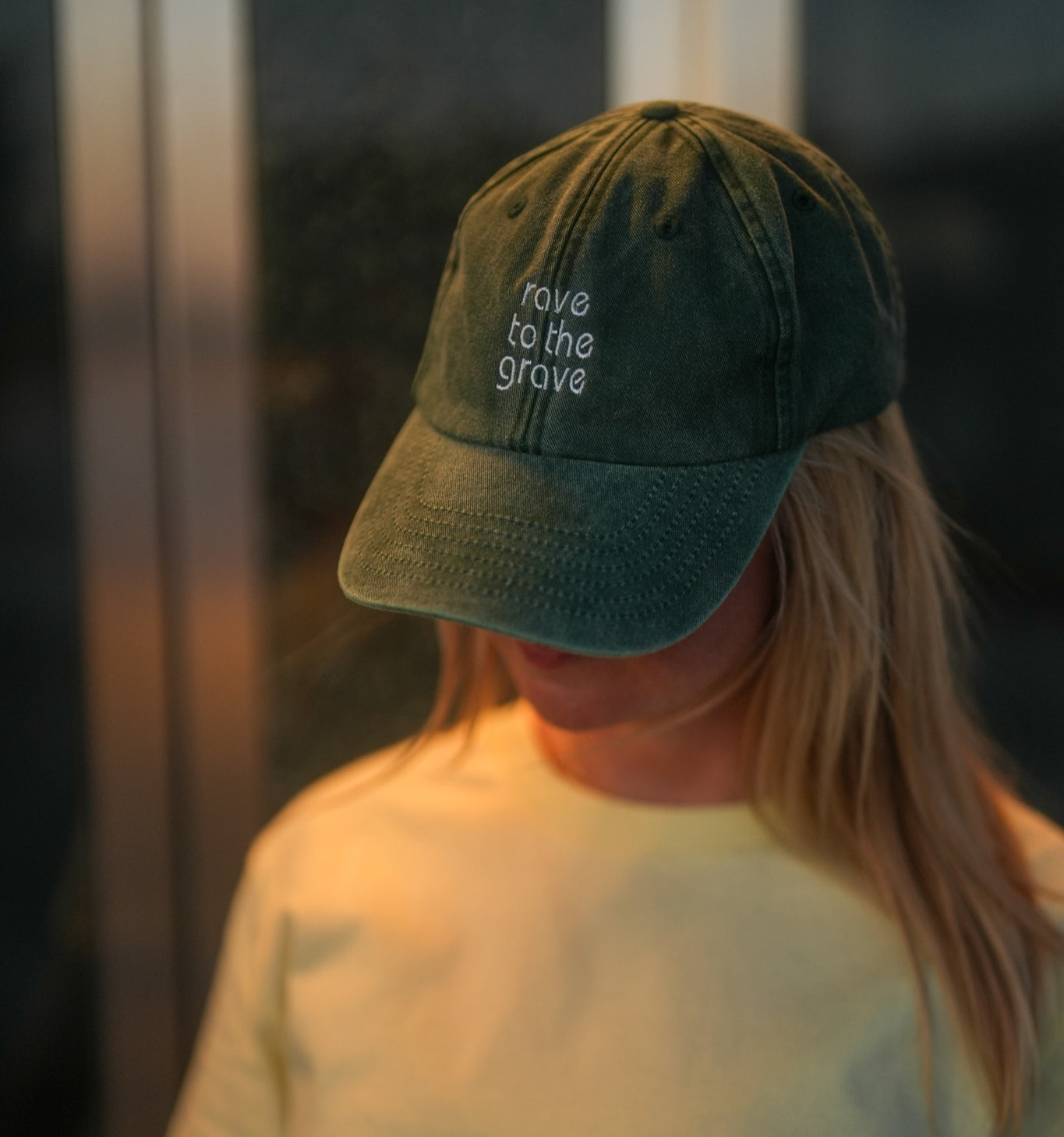 Bestickte Vintage rave to the grave Cap