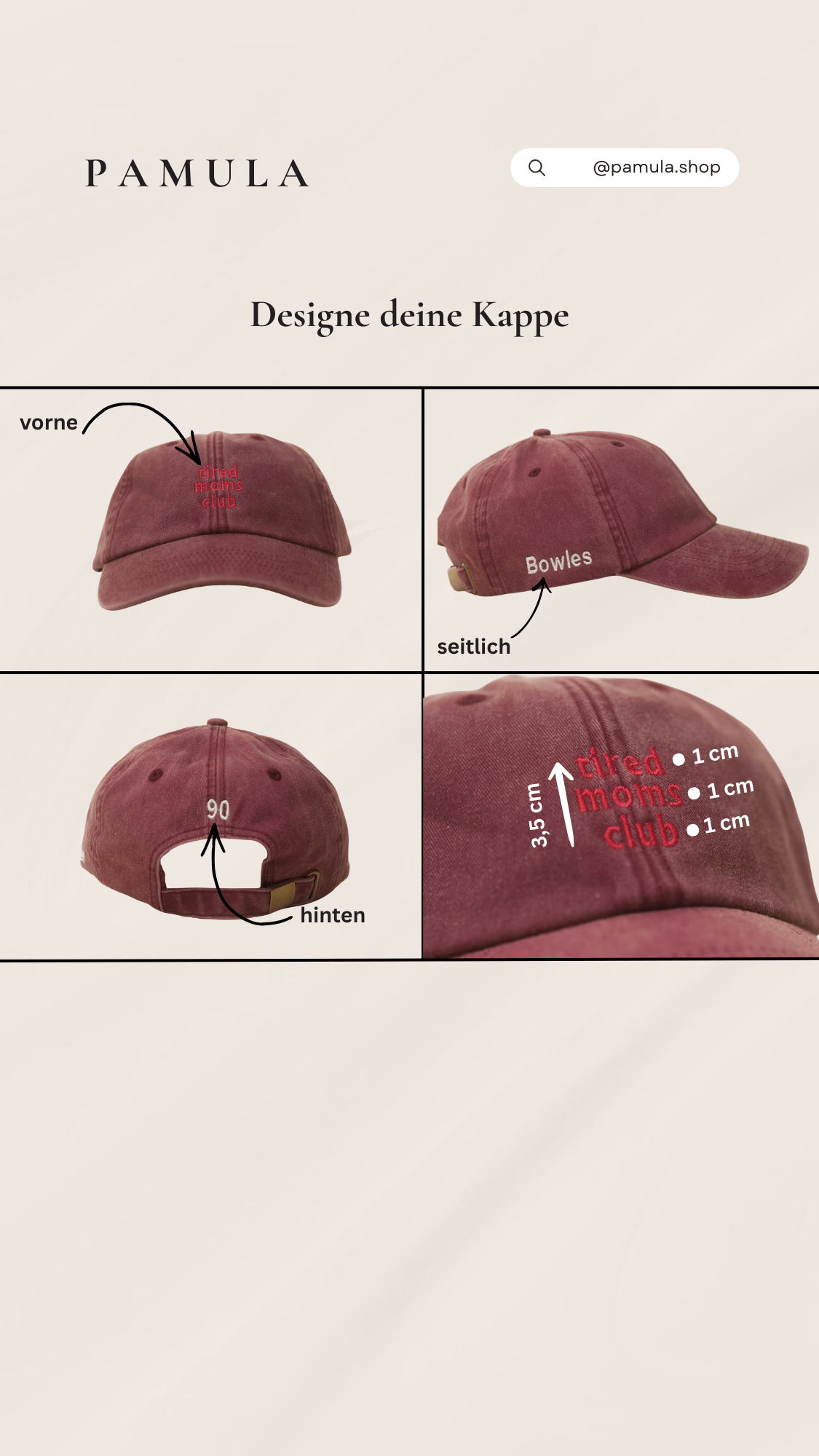 Personalisierte bestickte Vintage Kappe mit Wunschtext und Wunschlogo – Bild 8
