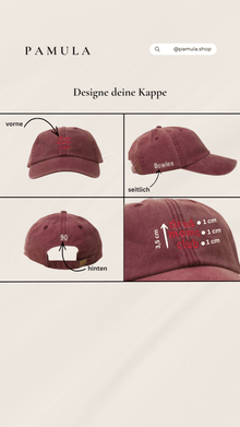 Personalisierte bestickte Vintage Kappe mit Wunschtext und Wunschlogo – Bild 8