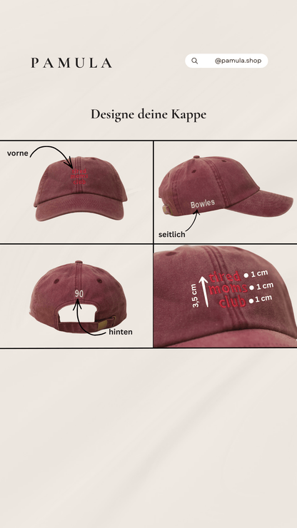 Personalisierte bestickte Vintage Kappe mit Wunschtext und Wunschlogo – Bild 8