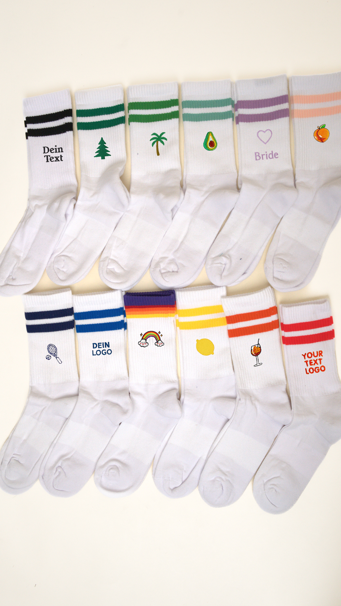 Personalisierte bestickte Socken aus Bio-Baumwolle mit Wunschtext – Bild 3