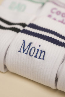 Bestickte Moin Socken aus Bio-Baumwolle