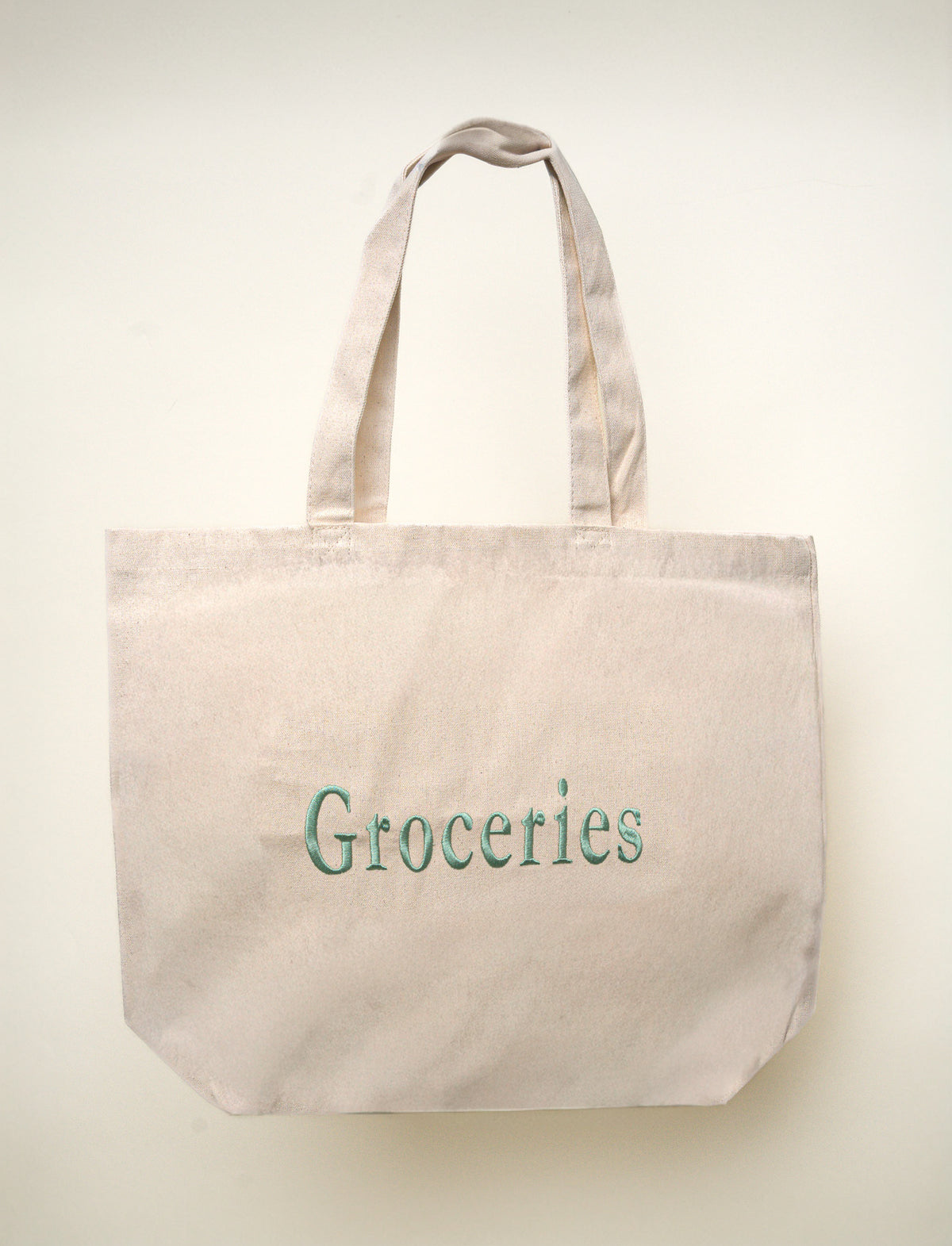 Personalisierte Baumwolltasche bestickt – Maxi Bag mit eigenem Text & Logo – Bild 3