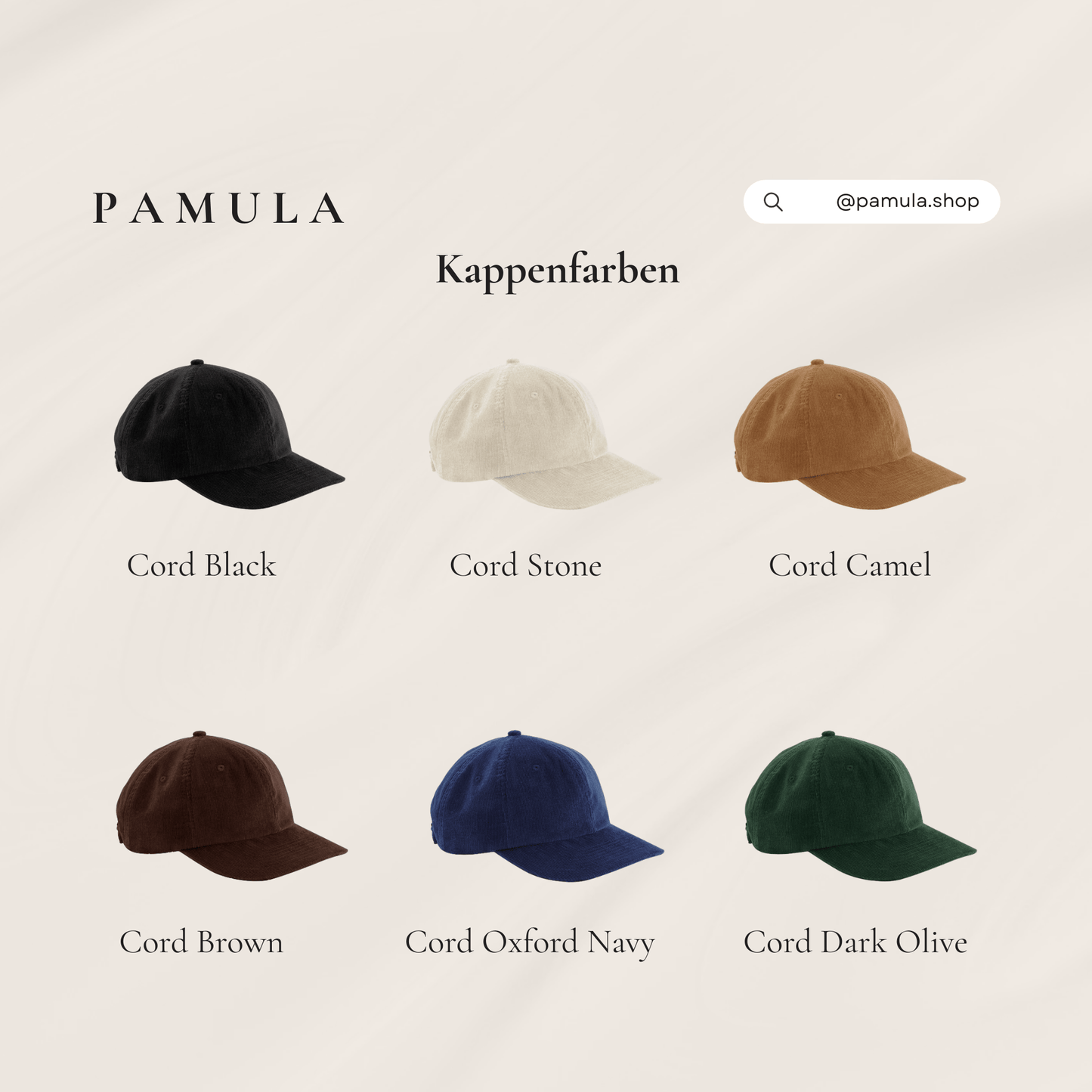 Personalisierte bestickte Cord Cap mit Wunschtext & Wunschlogo