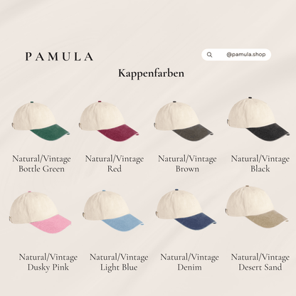 Personalisierte bestickte Vintage Baseball Kappe mit Wunschtext und Wunschlogo