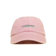 Dusky Pink Vintage Cap mit grüner Stickerei „padelmaus“ frontal