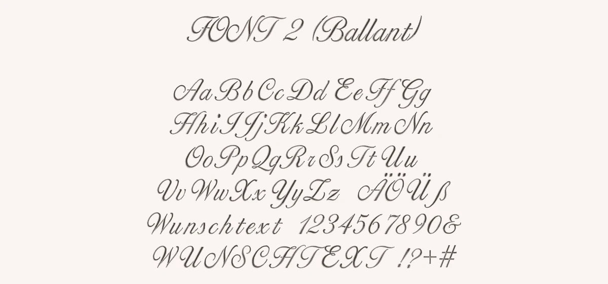 PAMULA Schriftart 2 Ballantines