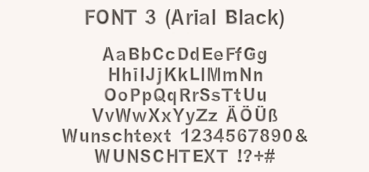 PAMULA Schriftart 3 Arial Black