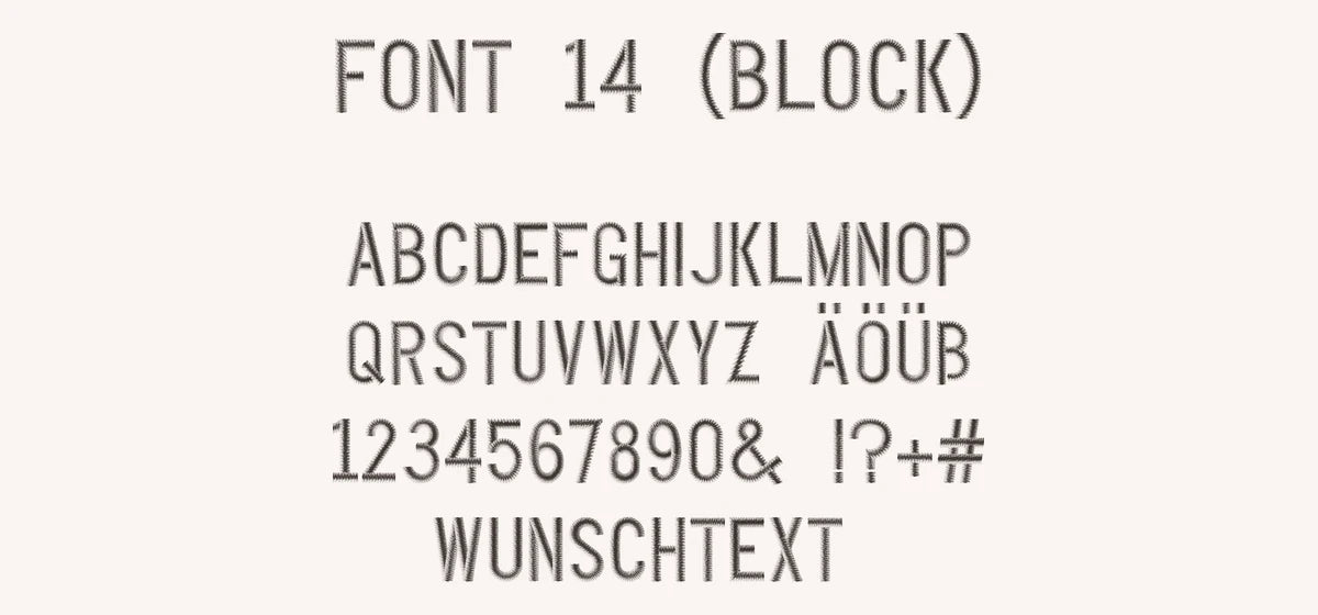 PAMULA Schriftart 14 Block Caps