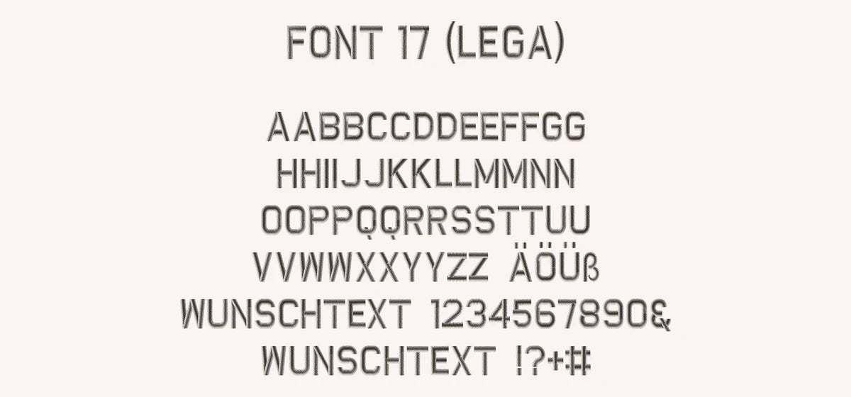 PAMULA Schriftart 17 Legal Block