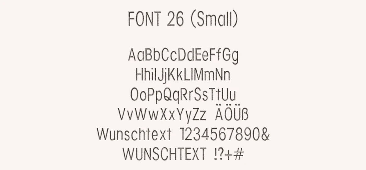 PAMULA Schriftart 26 Small Block